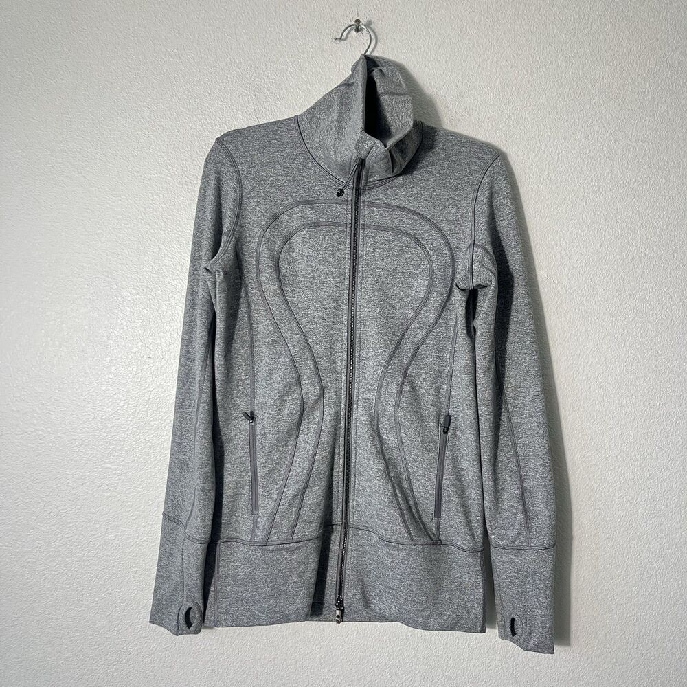 Lululemon Stride II Jacket Women’s Size 8 Heathered Gray Zip Up Thumbholes
